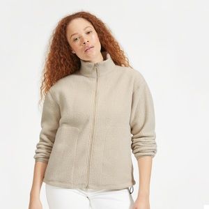 Everlane Renew Fleece Fullzip in Oat EUC